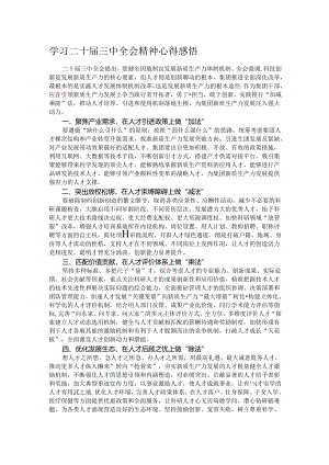 学习二十届三中全会精神心得感悟.docx