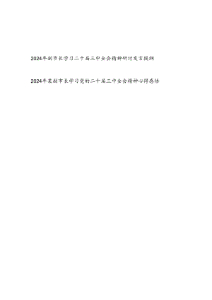 副市长学习二十届三中全会精神研讨发言提纲心得体会感悟2篇.docx