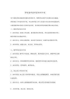 X学校各科室科室培训计划.docx