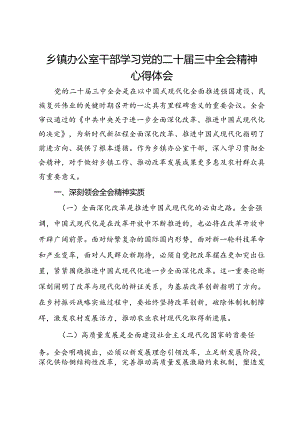 乡镇办公室干部学习党的二十届三中全会精神心得体会.docx