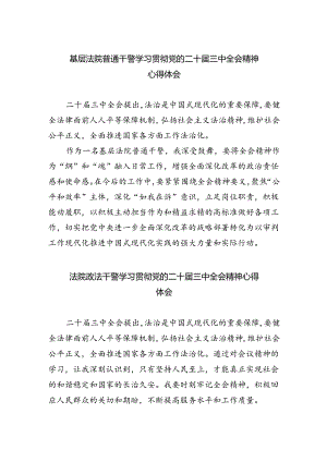 基层法院普通干警学习贯彻党的二十届三中全会精神心得体会5篇（精选版）.docx