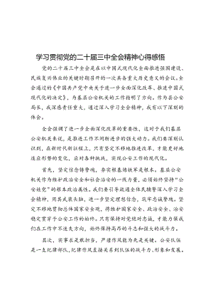 学习贯彻党的二十届三中全会精神心得感悟.docx
