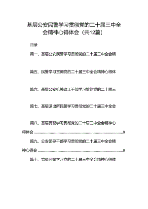 基层公安民警学习贯彻党的二十届三中全会精神心得体会（共12篇）.docx