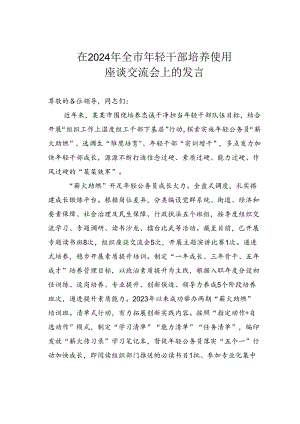 在2024年全市年轻干部培养使用座谈交流会上的发言.docx