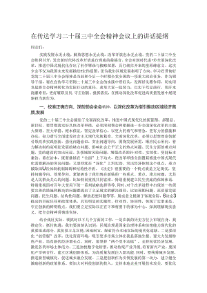 在传达学习二十届三中全会精神会议上的讲话提纲.docx