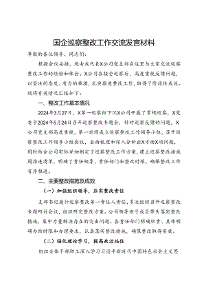 国企巡察整改工作交流发言材料.docx