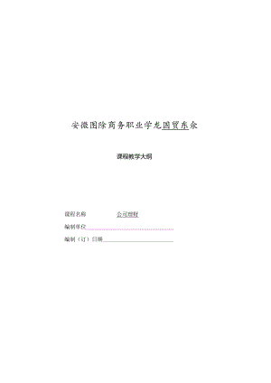 公司理财理论大纲范文.docx