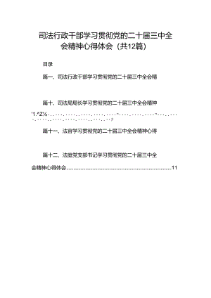 司法行政干部学习贯彻党的二十届三中全会精神心得体会12篇（详细版）.docx