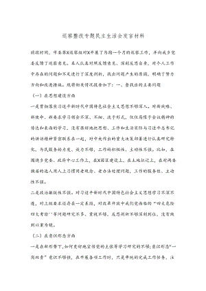 巡察整改专题民主生活会发言材料.docx