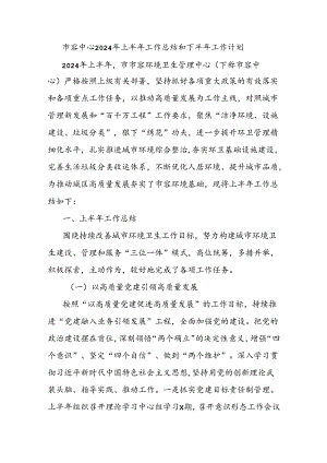 市容中心2024年上半年工作总结和下半年工作计划.docx