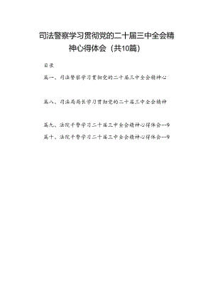 司法警察学习贯彻党的二十届三中全会精神心得体会10篇供参考.docx