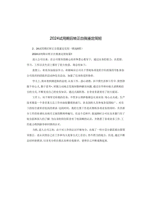 2024试用期后转正自我鉴定简短.docx