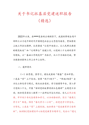 关于书记抓基层党建述职报告（精选）.docx
