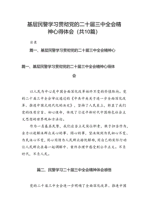 基层民警学习贯彻党的二十届三中全会精神心得体会10篇专题资料.docx