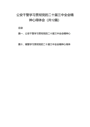 公安干警学习贯彻党的二十届三中全会精神心得体会（共12篇）.docx