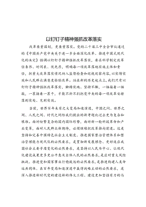 以钉钉子精神抓好改革落实.docx