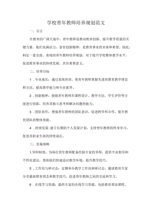 学校青年教师培养规划范文.docx