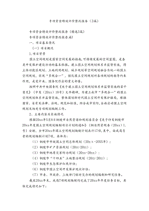 专项资金绩效评价整改报告（3篇）.docx
