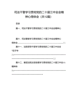 司法干警学习贯彻党的二十届三中全会精神心得体会（共12篇）.docx