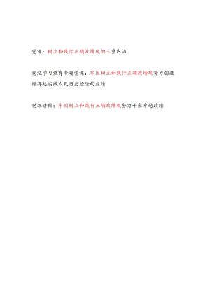2024牢固树立和践行正确政绩观专题党课讲稿3篇.docx