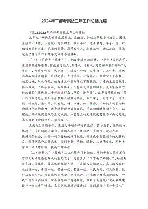 2024年干部考察近三年工作总结九篇.docx