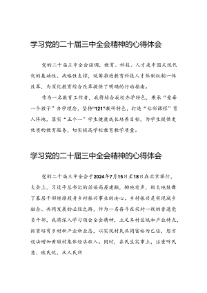 2024年深入学习贯彻党的二十届三中全会精神的心得体会三十五篇.docx