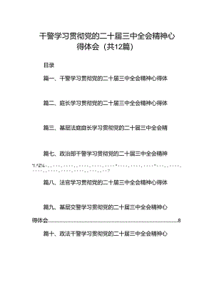 干警学习贯彻党的二十届三中全会精神心得体会12篇（详细版）.docx