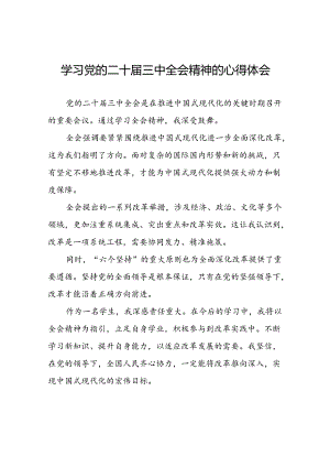 二十届三中全会精神心得体会优秀范本三十六篇.docx