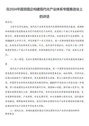 在2024年国资国企构建现代化产业体系专题推进会上的讲话.docx