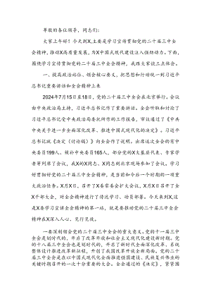 宣讲团成员宣讲党的二十届三中全会精神时的讲话.docx