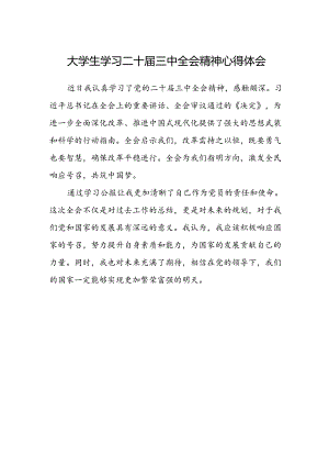 大学生学习二十届三中全会精神心得体会.docx