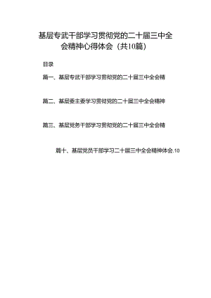 基层专武干部学习贯彻党的二十届三中全会精神心得体会十篇（精选）.docx