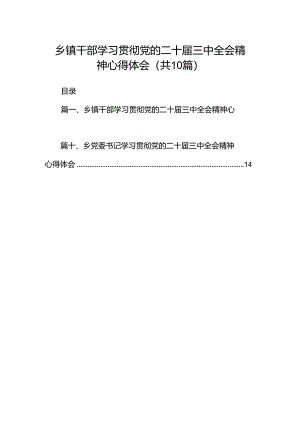 乡镇干部学习贯彻党的二十届三中全会精神心得体会十篇（精选）.docx