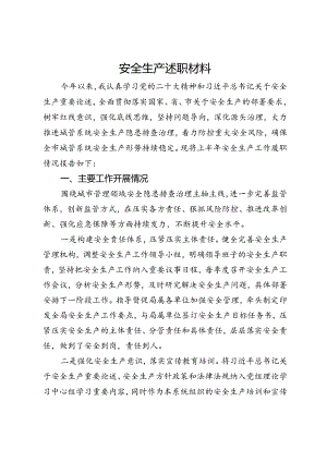 党员干部2024年上半年安全生产述职材料.docx
