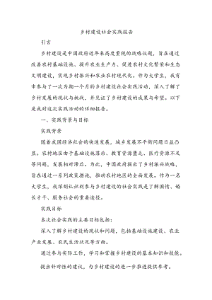 乡村建设社会实践报告.docx