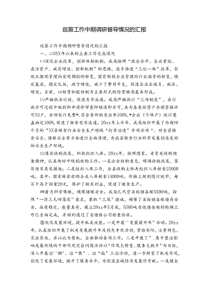 巡察工作中期调研督导情况的汇报.docx