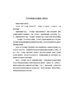 2024畅通生命通道心得体会.docx