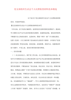 党支部组织生活会个人对照检查材料范本精选.docx