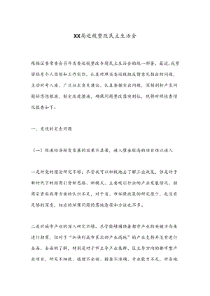 XX局巡视整改民主生活会.docx