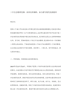 三中全会精神党课：高举改革旗帜奋力谱写现代化新篇章.docx