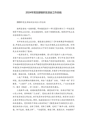 2024年党支部组织生活会工作总结_1.docx