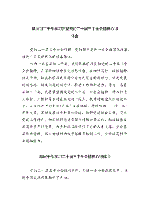 基层组工干部学习贯彻党的二十届三中全会精神心得体会8篇供参考.docx