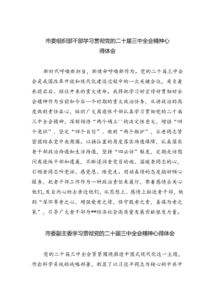 市委组织部干部学习贯彻党的二十届三中全会精神心得体会（共五篇）.docx