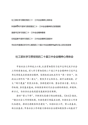 5篇 2024年8月纪检监察干部、部长、领导干部、市长、县委书记学习党的二十届三中全会精神交流发言材料.docx
