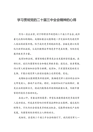 学习贯彻党的二十届三中全会精神的心得感悟三十篇.docx