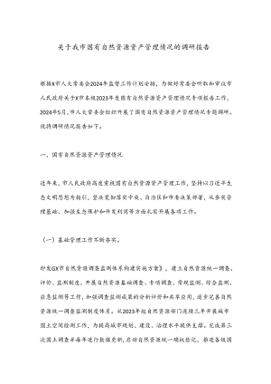 关于我市国有自然资源资产管理情况的调研报告.docx