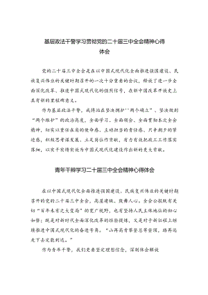 基层政法干警学习贯彻党的二十届三中全会精神心得体会优选8篇.docx