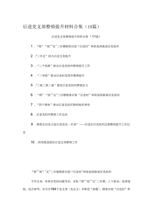 后进党支部整顿提升材料合集（10篇）.docx