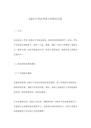 X县红十字会年度工作情况汇报.docx