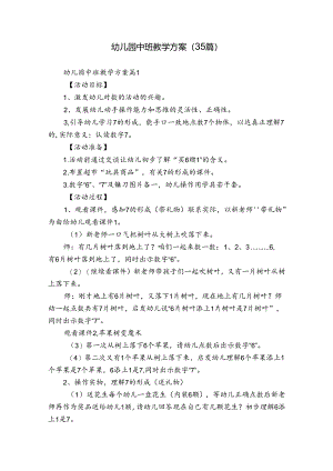 幼儿园中班教学方案（35篇）.docx